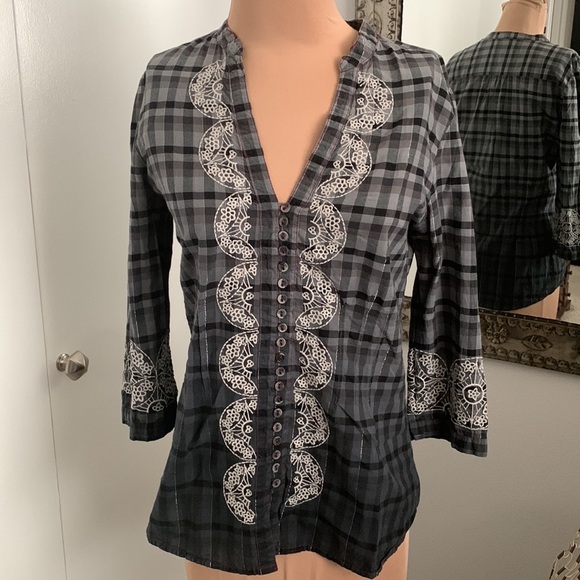 JOHNNY WAS 3J WORKSHOP BLOUSE SIZE XS FITTED - Picture 2 of 6